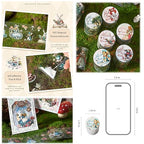 6 Rolls PET Tape Stickers for Journaling,Alice Fairy Washi Tape Stickers for Scrapbooking Supplies,Junk Journal,Phone Case,Photo Frame,Calendar,Cups(Spring)