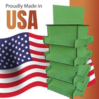 TORCHED DISPLAYS 4-Sided Rotating Display Stand - Craft Shows, Trade Shows, Markets - Small & Medium-Sized Items like Stickers, Postcards, Coasters, Note Pads, Napkins, Easy to Assemble (Green)