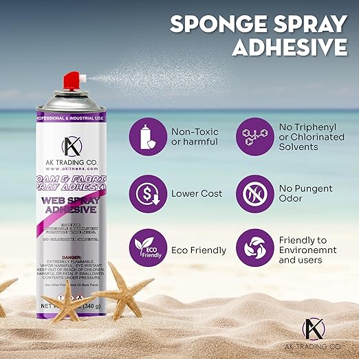 AK TRADING CO. Professional Quality General Multipurpose Spray Adhesive, 12-Ounce for Acoustic Panels & Craft Upholstery Foam Adhesive & Fabric Glue