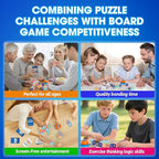 Matching Board Game, Family Puzzle Board Games for Adults & Children, Block Puzzle Games with Bell for Kids Ages 4+, Birthday Gifts Toys Travel & Party Boards Game for Family Night