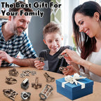 Wettarn 9 Pcs Metal Brain Teaser Puzzles Teaser 3D Steel Puzzle for Adults Unlock Interlocking Games IQ Education Smart Logic Test Toys for Adults Mind Challenge(Exquisite Style)