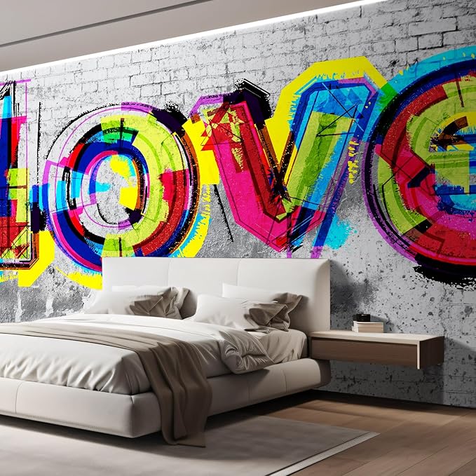 wall26 Colorful Graffiti Large Wall Mural, Removable Peel and Stick Wallpaper, Home Decor - 132x168 inches