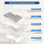 KING MOUNTAIN Linen Repair Patches, Self-Adhesive Linen Fabric Patches, 4 X 63 inch Extra Size, Multi Color, Can be Used for Linen Sofa Repair and Linen Clothes Repair (Light Grey 3.0)