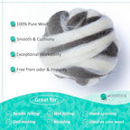 Kondoos Natural Wool roving, 8 OZ. Best for Needle Felting, handcrafts and Spinning. Natural Colours, un-Dyed. (Brown Zebra(Ecru/Mocha), 8 oz)