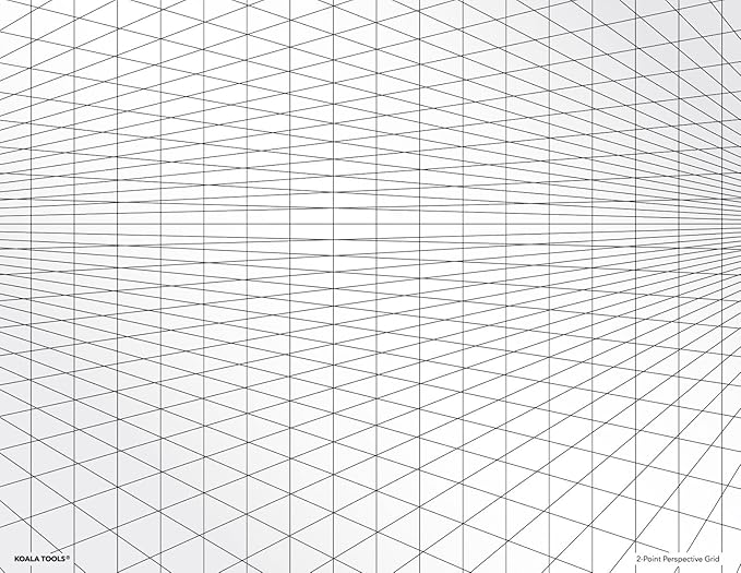 Koala Tools | Perspective Grid Transparency Sheets (Variety Pack of 4) - 8.5" x 11" | Overhead Projector and Light Box Transparencies - Tracing Film for Sketching & Drawing