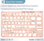 Mr. Pen- House Plan, Interior Design and Furniture Templates, Drafting Tools and Ruler Shapes for Architecture - Set of 3