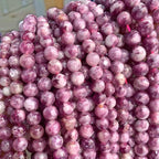 45PCS 8MM Natural Stone Purple Emerald Beads Round Loose Beads for Jewelry Making DIY Bracelet Necklace Accessories 15"