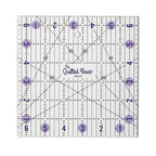 The Quilted Bear Quilting Rulers - Transparent Acrylic Non Slip Quilting, Patchwork & Sewing Ruler with Clear Black Lines & 30, 45 & 60 Degree Angles for Perfect Accuracy & Precision (6.5" x 6.5")