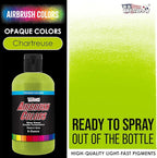 U.S. Art Supply Opaque Chartruesse Acrylic Special Effects Airbrush Paint - 8oz Ready to Spray Air Brush Paint for Nails, Models, Fabric - Water-Based Air Brush Painting