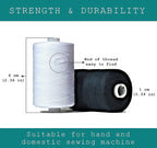 BlesSew Gray Sewing Threads - 10 Large Spools of Polyester Thread for Hand, Quilting & Sewing Machine - Grey Shades Plus Black & White - 1000 Yards Per Spool