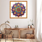 Hopeart Stamped Cross Stitch Kits for Beginner Embroidery Kits for Beginners Adults DIY 11CT Cross Stitch Patterns Needlepoint Kits Crossstitching Kits-Colorful Mandala 18x18 inch