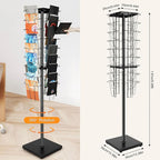 36 Pockets-360°Rotating Magazine Rack Holder Floor Comic Book Brochure Display Stand Flyer Storage Pamphlet Catalog Literature Organizer for Retail Store, Malls, Office, Trade Show Exhibition