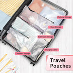 Umriox Zipper Pencil Pouches, 9.2 x 4.7 in (Black, 12 Pack), Pencil Pouches Bulk, Clear Pencil Pouch for Office Supplies Cosmetics Travel Accessories