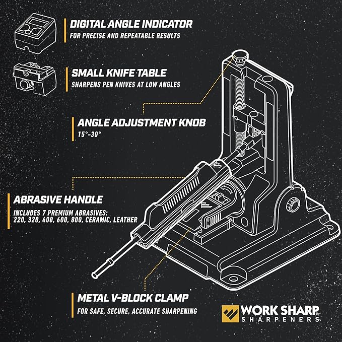 Work Sharp Professional Precision Adjust Knife Sharpener - Adjustable Knife Sharpening Kit for Pocket, Hunting, Kitchen, Serrated Knives