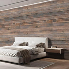 wall26 Horizontal Brown Vintage and Retro Wood Textured Paneling Wall Mural, Removable Wallpaper, Home Decor - 100x144 inches