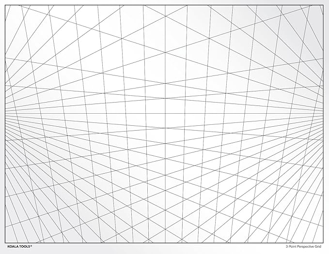 Koala Tools | Perspective Grid Transparency Sheets (Variety Pack of 4) - 8.5" x 11" | Overhead Projector and Light Box Transparencies - Tracing Film for Sketching & Drawing