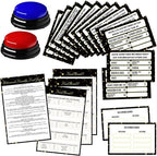 20 Pcs Retirement Friendly Feud Game Set Retirement Party Game Trivia Quiz with 18 Card 2 Buzzer for Adults Family Games Activities Party Supplies, Battery Not Included
