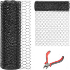 36'' x 150' Black Chicken Wire Mesh Fence, 20 Gauge Galvanized Poultry Netting and 1 inch Garden Mesh Fence Roll, Chicken Wire for Floral Arrangements/Crafts/Farm/Livestock/Pet Protection