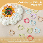 36Pcs Cat Stitch Markers for Crocheting, Cat Metal Crochet Stitch Marker Ring, Multicolor Knitting Stitchs Markers for DIY Weaving Knitting Sewing Tools