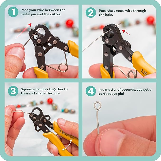 The Beadsmith One Step Looper – Create and Trim Consistent 2.25 mm Loops for Jewelry, Use With 18-26g Craft Wire