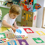 24 Pieces Stencils for Kids,Large Drawing Stencils Chalk Template,8 Inches Washable Shape Template Kit for Crafts,Painting Drawing for Kids Toddlers Preschool(Primary, 8 inch)