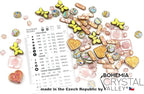 2.1oz (60g) of Focal Glass Bead Mix with Table-Cut Flower and Butterfly Beads, PG Pale Green Pink