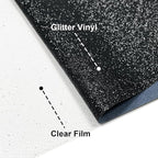 Black Glitter HTV Heat Transfer Vinyl, 12" x 5ft lron on Vinyl, for T-Shirt Ironing, Vinyl HTV Easy to Cut and Weed, The Best Choice for DIY Creativity. (Black, 12" x5ft)