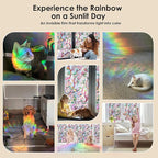 Window Privacy Film Rainbow Film Stained Glass 3D Static Cling Decorative Window Sticker for Bathroom,Front Door,Home Heat Control UV Blocking Non Adhesive,Peach Blossom 17.5 x 78.7 inches
