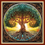Magxvouy Cross Stitch Kits Stamped Full Range of Embroidery Kits,Cross Stitch Patterns Needlework Kits for Beginners 11CT Printed Kits&Magic Tree 18x18 inch