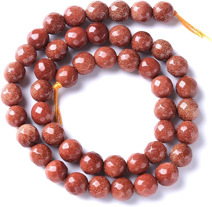 45pcs 8mm Natural Gold Sandstone Beads Faceted Stone Energy Healing Beads for Jewelry MakingDIY Bracelet Necklace Accessories 15" (8mm, Faceted Gold Sandstone)