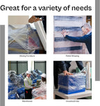 PSBM Stretch Wrap, 4 Pack, 18 Inch x 1500 Feet, 90 Gauge, Clear Plastic Cling, Cast Hand Stretch Film Rolls for Packaging Moving Packing Pallets