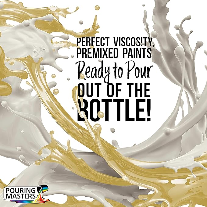 Pouring Masters Buttercream Yellow Ready to Pour Acrylic Pouring Paint - Premium 8-Ounce Pre-Mixed Fluid Acrylic Paint - Fluid Art Supplies for Canvas, Wood, Paper, Tile & Rocks