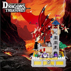 WINNER SPACE Medieval Dragons Castle Building Sets, Guarding Dice Tower Kits, Red Dragon Medieval Castle Sets Toys for Ages 8-13, Dragon Model Decor, Idea Gifts for Boys, Kids, Adult Fans (927 Pcs)