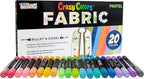 Super Markers 20 Unique Pastel Colors Dual Tip Fabric & T-Shirt Marker Set - Double-Ended Fabric Markers with Chisel Point and Fine Point Tips - 20 Permanent Ink Vibrant and Bold Colors