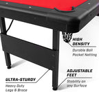 GoSports 6, 7, or 8 ft Billiards Tables - No Assembly, Choose Your Color - Portable Pool Table Includes Full Set of Balls, 2 Cue Sticks, Chalk and Felt Brush