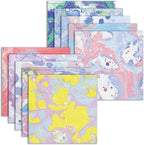 Origami Paper Kit 50 Sheets 6 Inch Square Double Sided Color 10 Vivid Japanese Washi Colors for Hand Crafts Origami Paper Arts Creativity.Watercolor Texture