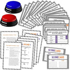 Halloween Party Friendly Feud Game with 2 Answer Buzzers, Team Building Feud Cards for Holiday Game Night Fun Trivia Quiz for Groups Office Class