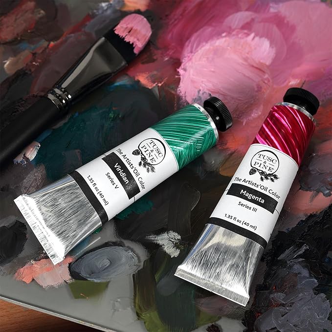 Tusc & Pine Artist Oil Paint - Raw Umber Cool, 40 ml, Non-Yellowing, Rich & Creamy Consistency, Maximum Pigment Load, Small Batch Milled Oil Paints Made in the USA for Professional Artists