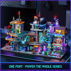 Cyberpunk Game Stack Lighting-Building-Bricks Set - Cyberpunk Neon City Future Gaming Room Street View Collection LED Light Model Set 2580 Pcs for Adults and Sci-fi Lovers