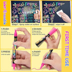SFAIH 24 Vibrant Chalk Markers for Blackboard [1s Wet Wipe] - No Residue, 6mm Chalk Markers for Chalkboard Calendar, Glass, Window, Menus, Labels, Signs, Car, Non-Toxic, Ideal for Bistro Home School