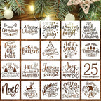 Christmas Stencils for Crafts Reusable 6” Christmas Stencil Xmas Holiday Stencils for Painting on Wood Fabrics Decor