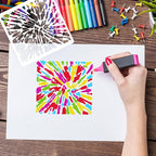 Texture Stencils for Painting Geometric Stencil Cubist Layering Background Templates Stencils for Painting on Wood Wall Furniture Fabrics Decor