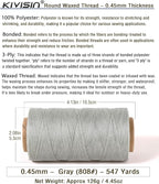 Thin Wax Polyester Thread, 0.45mm, 547 Yards, 3 Ply Round Waxed Cord Strings for Sewing, Beading, Binding, Micro Braiding, Fine Leather Craft and Micro Macrame Jewelry - Gray