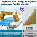 Magnetic Blocks-Build Mine Magnet World Ice Edtion,Toys for Girls Age 3 4 5 6 7 8 Princess Castle STEM Sensory Kids Games Toys for Toddler Christmas Birthday Gifts for 3+ Years Old Girls & Boys
