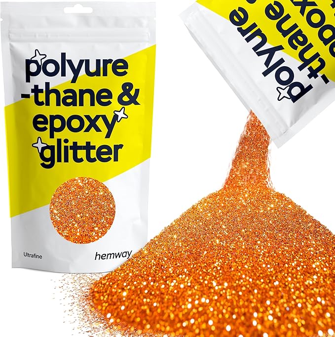 Hemway Polyurethane & Epoxy Glitter Metallic Crystal Flake Additive 100g for Halloween, Jewellery Making, Tumblers and Resin - Ultrafine (1/128" 0.008" 0.2mm) - Copper