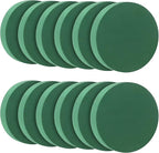 12 Pieces Round Floral Foam Wet Green Flower Foam DIY Flower Arrangement Kit for Aisle Wedding Party Decoration(6.5 x 6.5 x 1.57 Inches)
