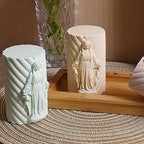 Religion Cylinder Nativity Jesus Angel Soap Resin Casting 3D Nativity Scene Candle Making Molds