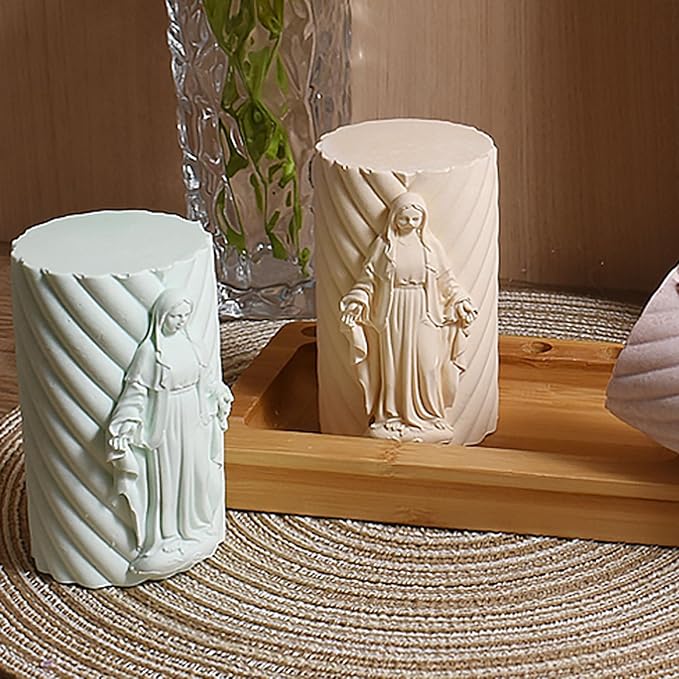 Religion Cylinder Nativity Jesus Angel Soap Resin Casting 3D Nativity Scene Candle Making Molds