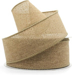 CT CRAFT LLC Burlap Fabric Wired Ribbon 2.5" x 20 Yards Natural Color for Christmas Home Wedding Decor Gift Wrapping Tree Topper Bow Wreath Bouquet DIY Crafts