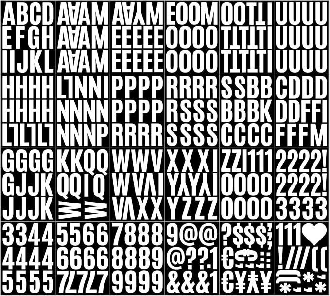 318PCS Vinyl Letter Stickers for Mailbox, 2 Inch Alphabet Numbers for House, Door, Scrapbook, Sign, Name, Classroom Decor Waterproof self Adhesive (White)